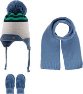 Kitti 3-Delig Winter Set | Muts met Fleecevoering - Sjaal - Handschoenen | 0-18 Maanden Baby Jongens | K22150-09-01