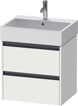 Duravit Ketho 2 wastafelonderbouwkast met 2 laden 58.4x46x54.9cm met grepen antraciet wit mat