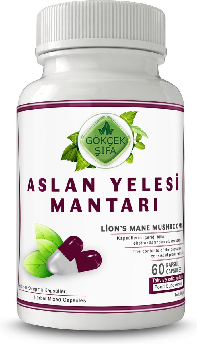 Goedkoopste Lion's Mane Mushroom - Leeuwenmanen Paddestoel Extract Capsule - 60 Capsules - 1 CAPSULE 1000 MG EXTRACT - Voor Geheugen en Concentratie - 60.000 mg Kruidenextract - Regenereert Hersencellen, Verbetert de Mentale Prestaties - Geen Toevoegingen