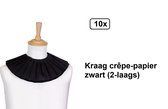 10x Kraag crêpe-papier zwart (2-laags) - Sint en Piet thema feest party 5 december Sinterklaasfeest