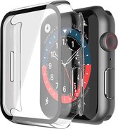 Screenprotector Glas + Hoesje Transparant geschikt voor Apple Watch 8 41 mm - Volledig 360 Graden Case Bescherming