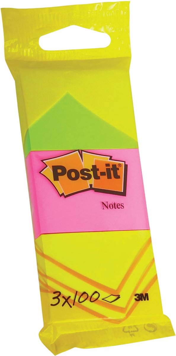 Post-it Notes Jaune Petit format 38 x 51 mm - 3 blocs de 100