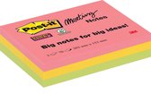 Post-it Super Sticky Meeting notes, 70 vel, ft 203 x 153 mm, geassorteerde kleuren, pak van 3 blokken 6 stuks