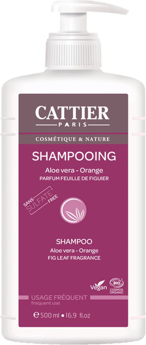 Cattier Shampoo - dagelijks gebruik - aloe vera - sinaas sulfaatvrij bio - 500ml