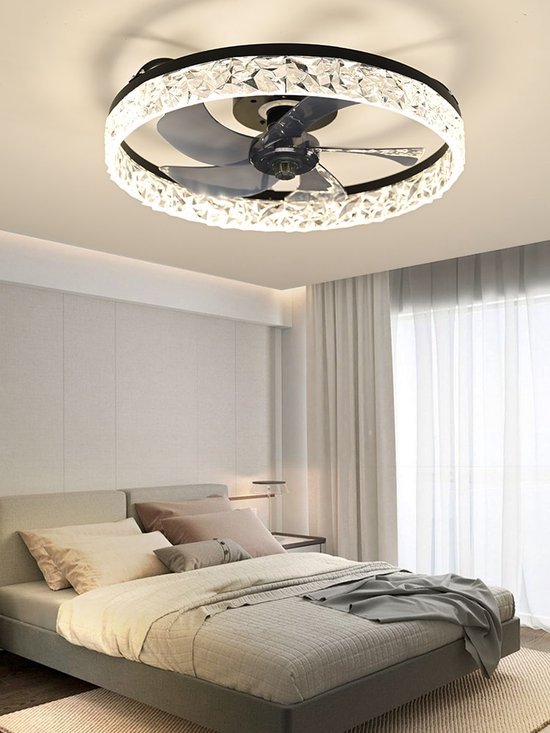 Ventilator Lamp - Plafondventilator Zwart - Smart Lamp - Met Dimmer - 6  Standen... | bol.com