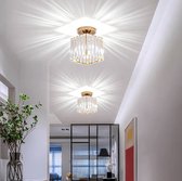UnicLamps LED - Lampe d'allée en cristal - Or - Lampe de plafond - Lampe moderne - Chambre d'éclairage de plafond - Décoration d'intérieur - Lampe de plafond