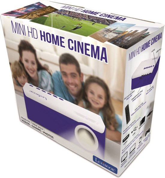 Lexibook Mini HD-videoprojector, thuisbioscoop, ingebouwde luidspreker, inclusief afstandsbediening, HDMI / USB / AV / Micro SD-connectiviteit, blauw / wit, PRJ150 van Lexibook — afbeelding 4