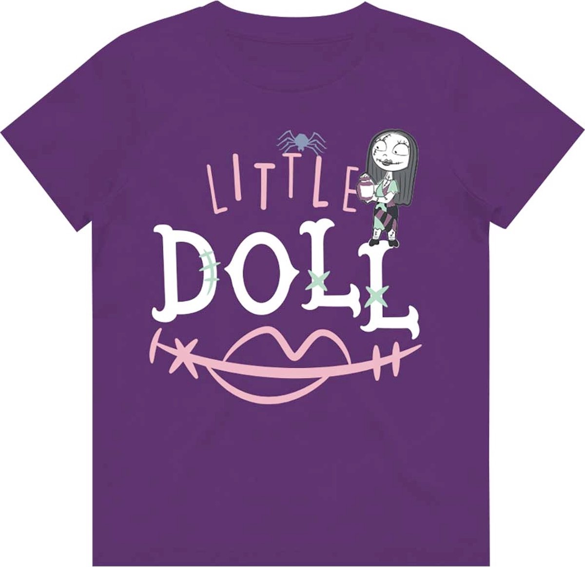 Disney The Nightmare Before Christmas Kinder Tshirt -Kids tm 10 jaar- Little Doll Paars