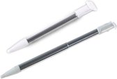 2x Inschuifbare Aluminium Stylus Pen voor New Nintendo 2DS XL  Wit