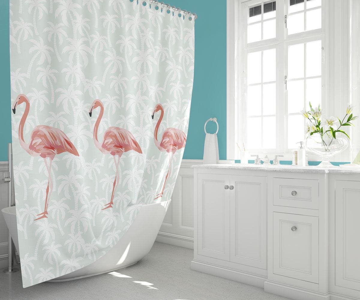 Zethome Flamingo Douchegordijn 240x200 cm Extra Breed Badkamer