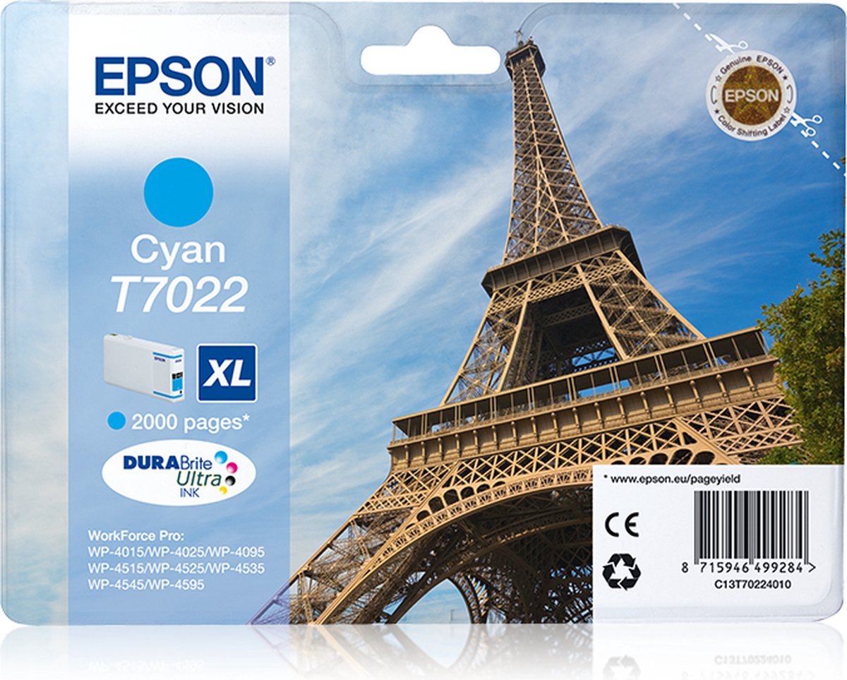 Epson T7022XL - Inktcartridge / Cyaan
