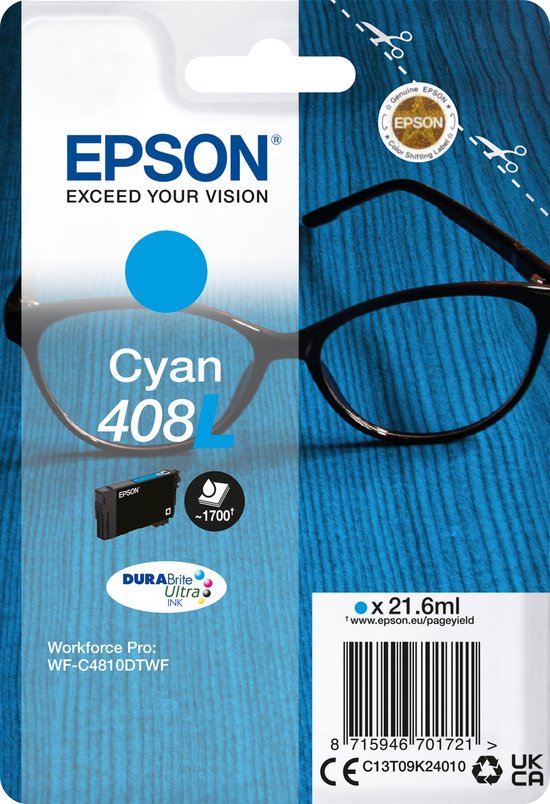 Epson Original Ink Cartridge Epson 408L Cyan