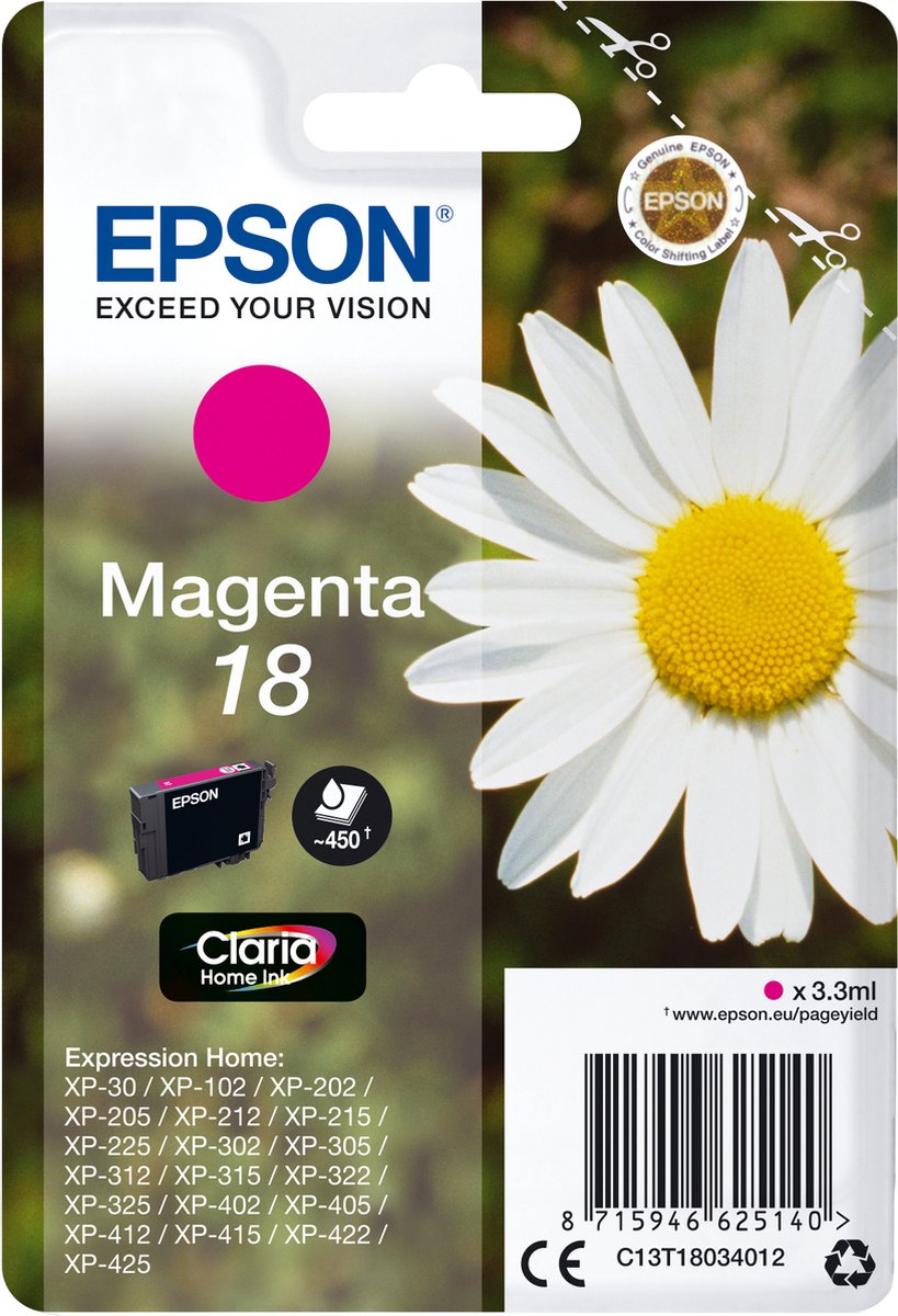 Epson Daisy singlepack magenta 18 Claria Home inkt