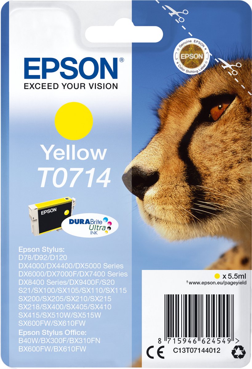 Epson C13T07144012 5.5ml Geel inktcartridge