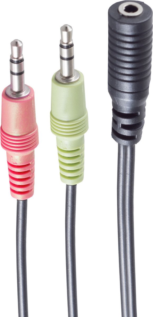 shiverpeaks BS14-05040 audio kabel 0,15 m 2 x 3.5mm 3.5mm Zwart