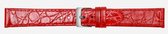 horlogeband-20mm-rood-echt kalfsleer-croco print-zacht-plat-20 mm-rood