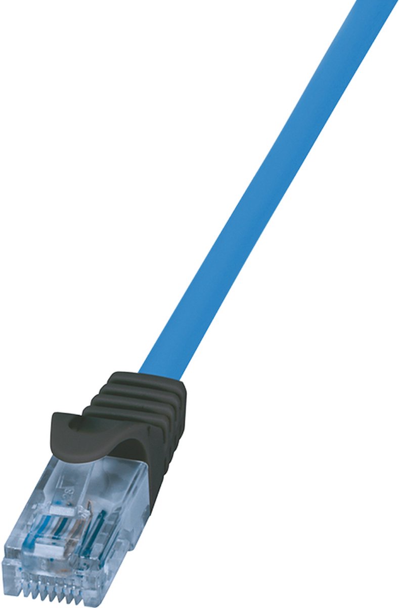 LogiLink CPP010 RJ45 Netwerkkabel, patchkabel CAT 6A U/UTP 10 m Blauw Vlambestendig, Halogeenvrij, Met anti-kniktule, S