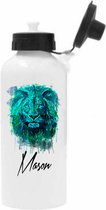 Drinkfles RVS 400 ml-leeuwenkop met naam
