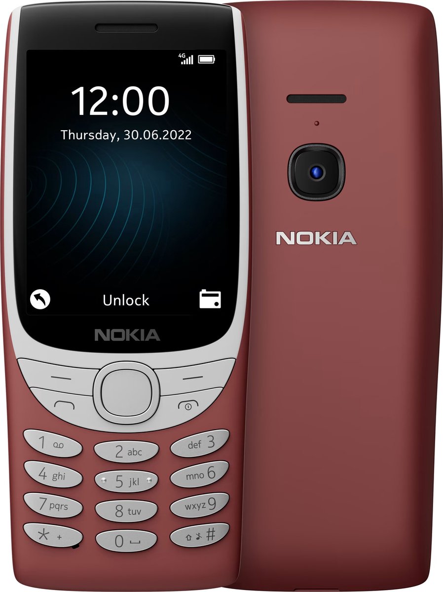 Nokia 8210 4G 7,11 cm (2.8") 107 g Rood Instapmodel telefoon