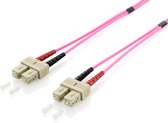 Equip LWL-patchkabel glasvezel kabel SC->SC 50/125mμ 1,00m multimode duplex violet polybag