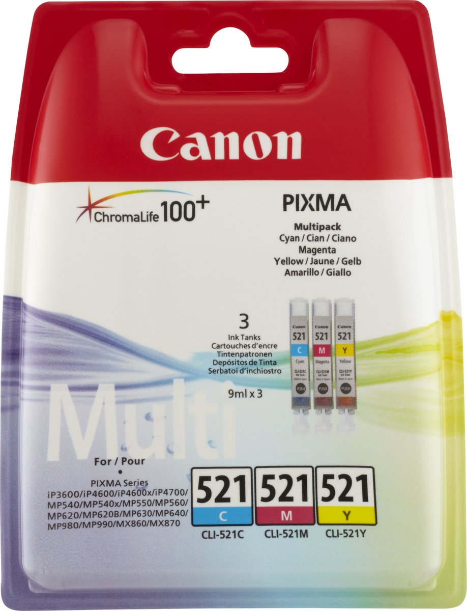 Canon CLI-521 - Inktcartridge / Cyaan / Magenta / Geel