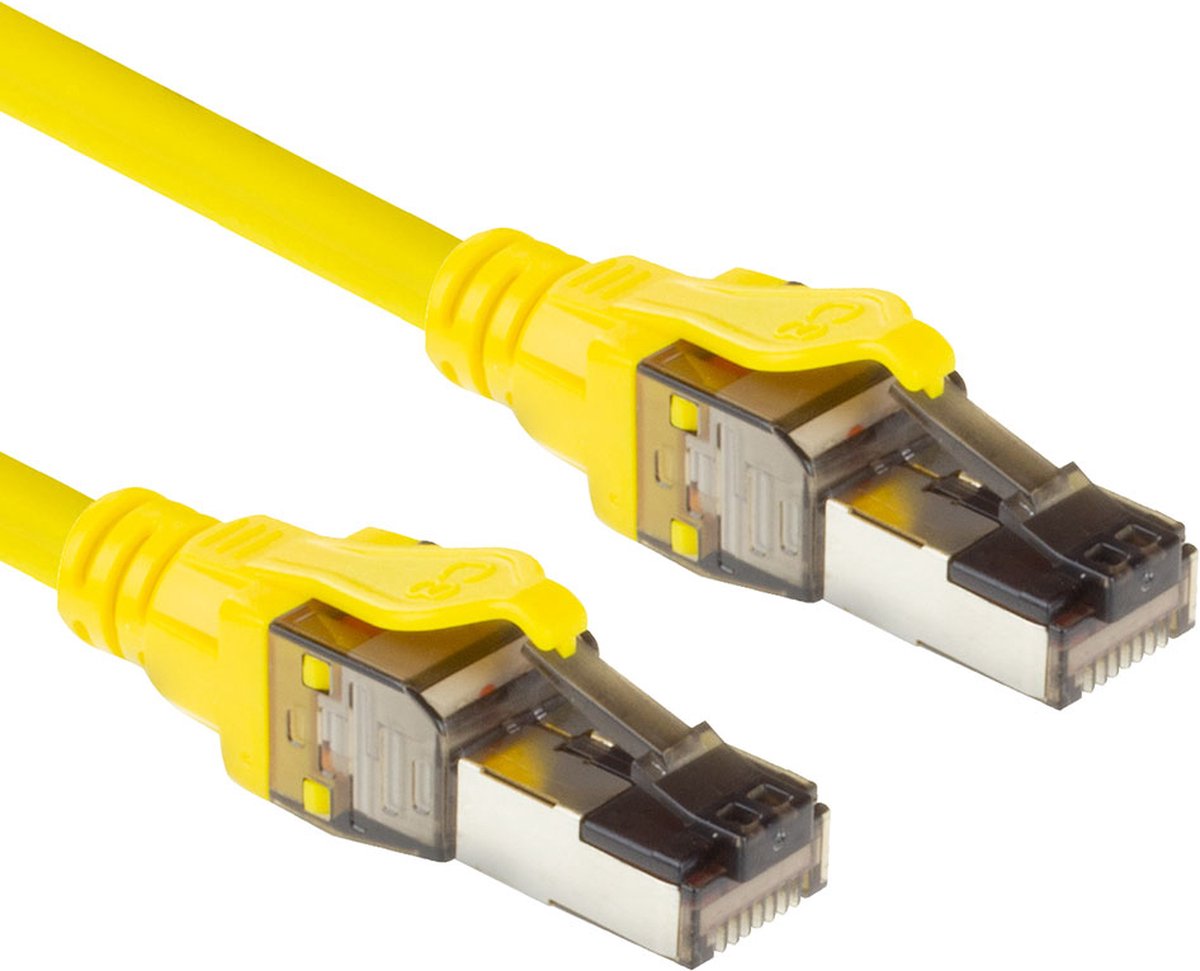 ACT FB8002 CAT8 S/FTP Netwerkkabel Snagless | RJ45 Connectoren | Geel | 2 meter