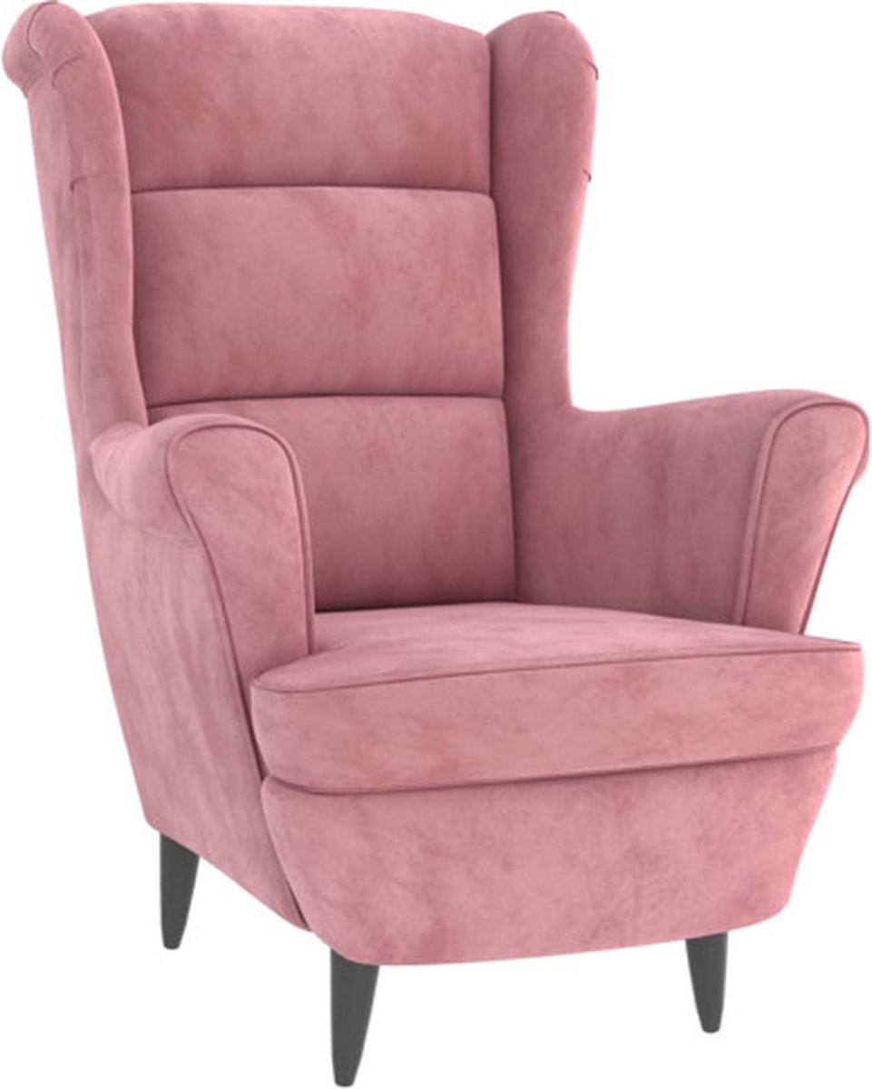 vidaXL Fauteuil - fluweel - roze