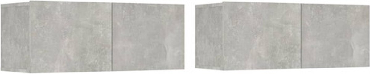 vidaXL - Tv-meubels - 2 - st - 80x30x30 - cm - bewerkt - hout - betongrijs
