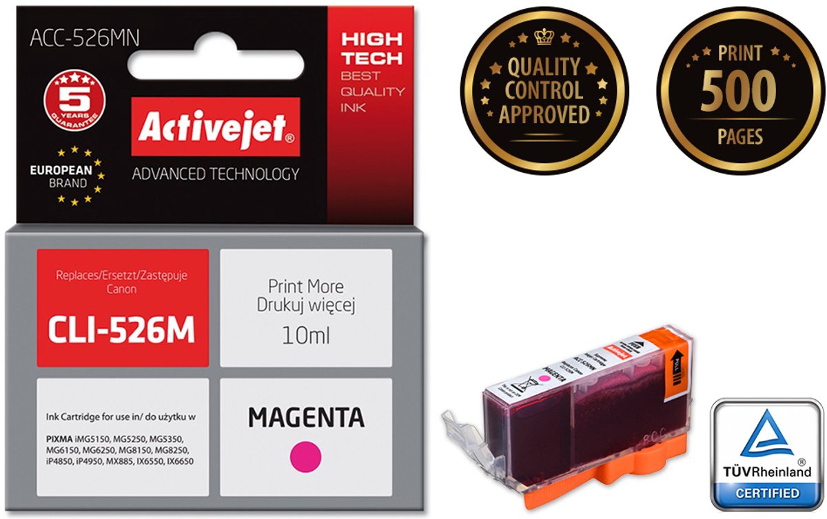 Compatibele inktcartridge Activejet ACC-526MN Magenta