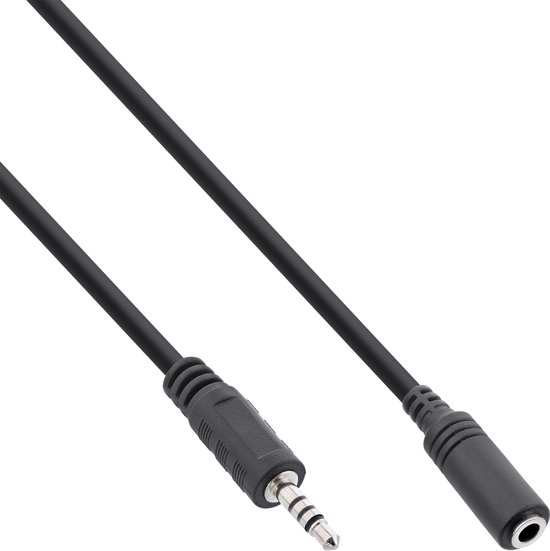 2,5mm Jack 4-polig (m) - 3,5mm Jack 4-polig (v) kabel - 5 meter