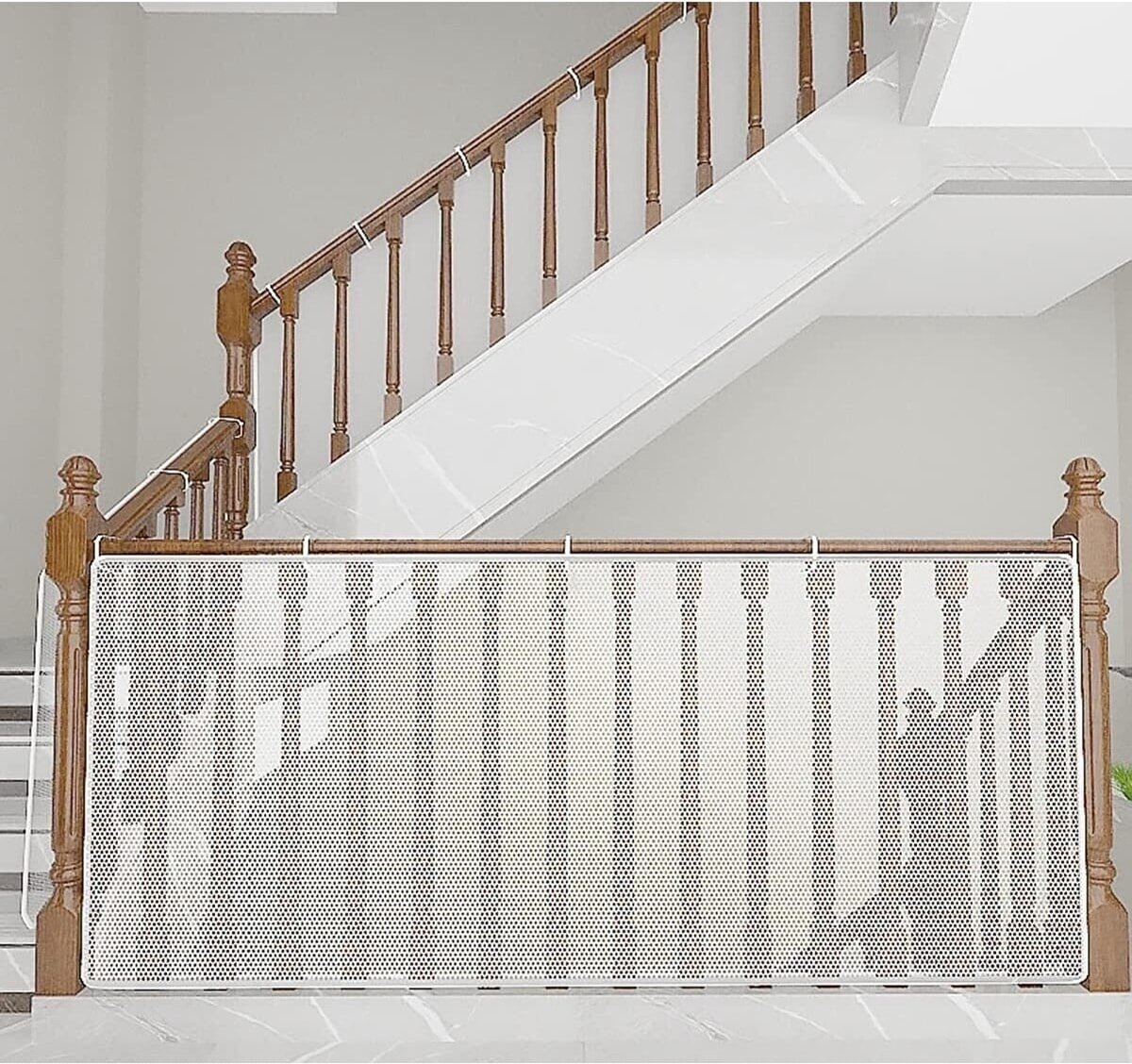 ATTREZZO® Barrière d'escalier sans perçage - 180x72 cm - Facile à démonter  - Barrière