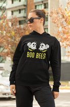 Rick & Rick Halloween Hoodie - XS Hoodie -  Halloween Hoodie - Halloween Sweater - Dames Hoodie - Dames Sweater -  Boo Bees - Funny Hoodie - Zwarte Hoodie