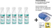 HG desinfectie reiniger 16134N - 500 ml - 100% krachtige formule - 100% veilig - 5 Stuks + Zaklmap/Knijpkat