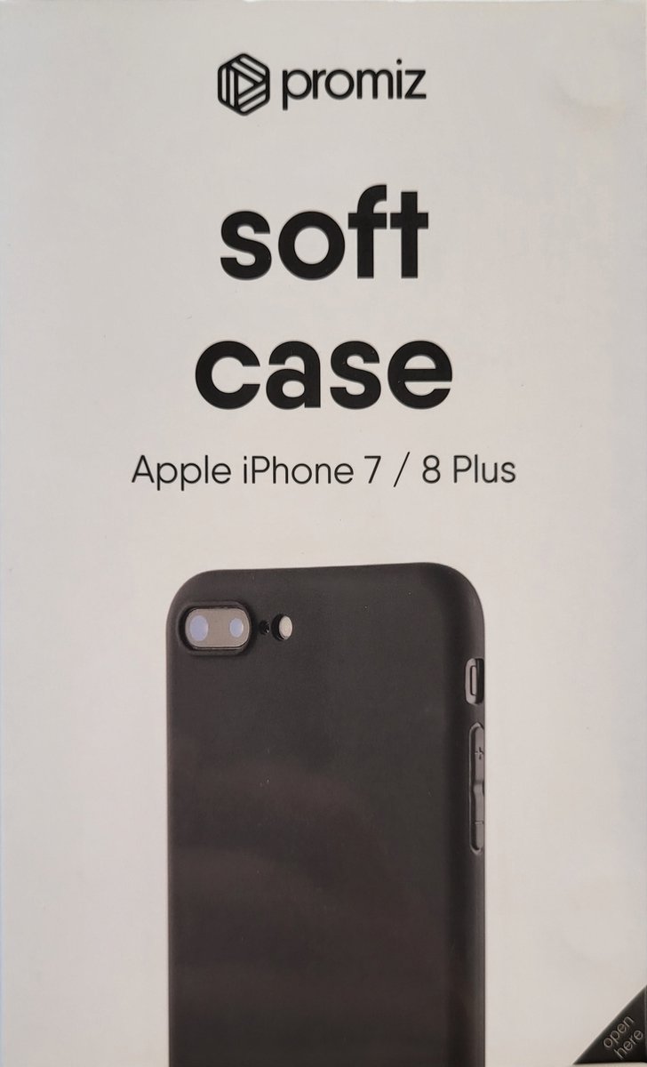 Promiz Soft case Apple Iphone 7/8 Plus Zwart Anti Slip Slim Fit