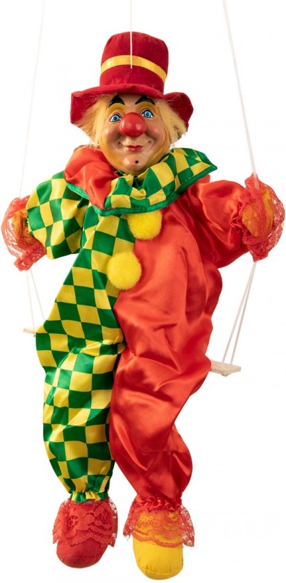Hang Clownspop rood/geel/groen 75 cm