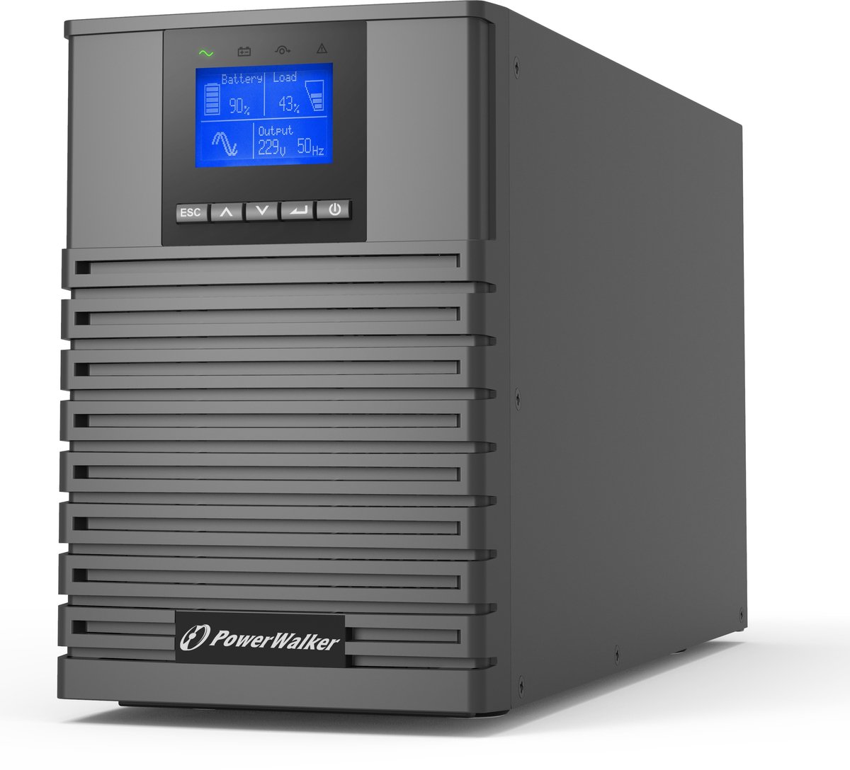 PowerWalker VFI 1500 ICT IoT - UPS - Double-conversion (online) - 1,5 kVA - 1500W - 160-300 Volt - 4 AC-uitgang(en) - Zwart