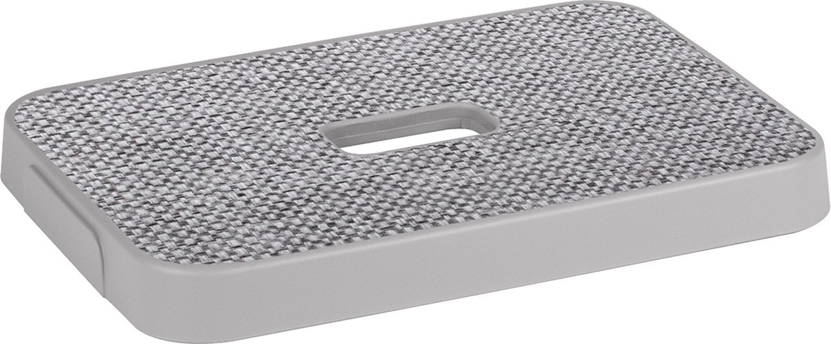 Sunware - Sigma home deksel stof grijs - opbergbox 5L - 24 x 16,5 x 2,5 cm