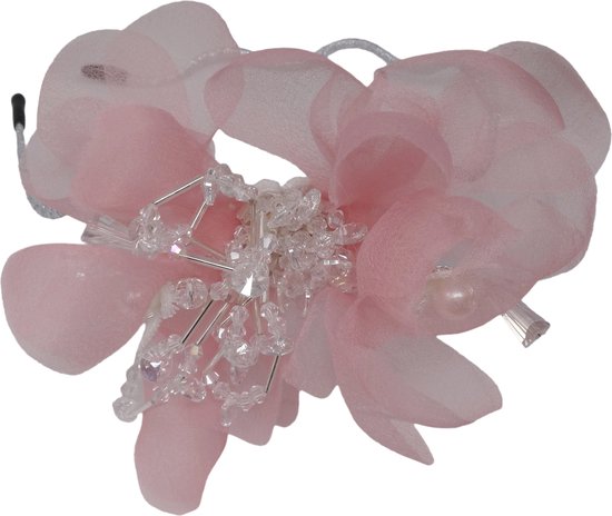 Jessidress® Hoofdband Chique Haar diadeem Feestelijke Haarband met parels Bruidsaccessoires - Roze