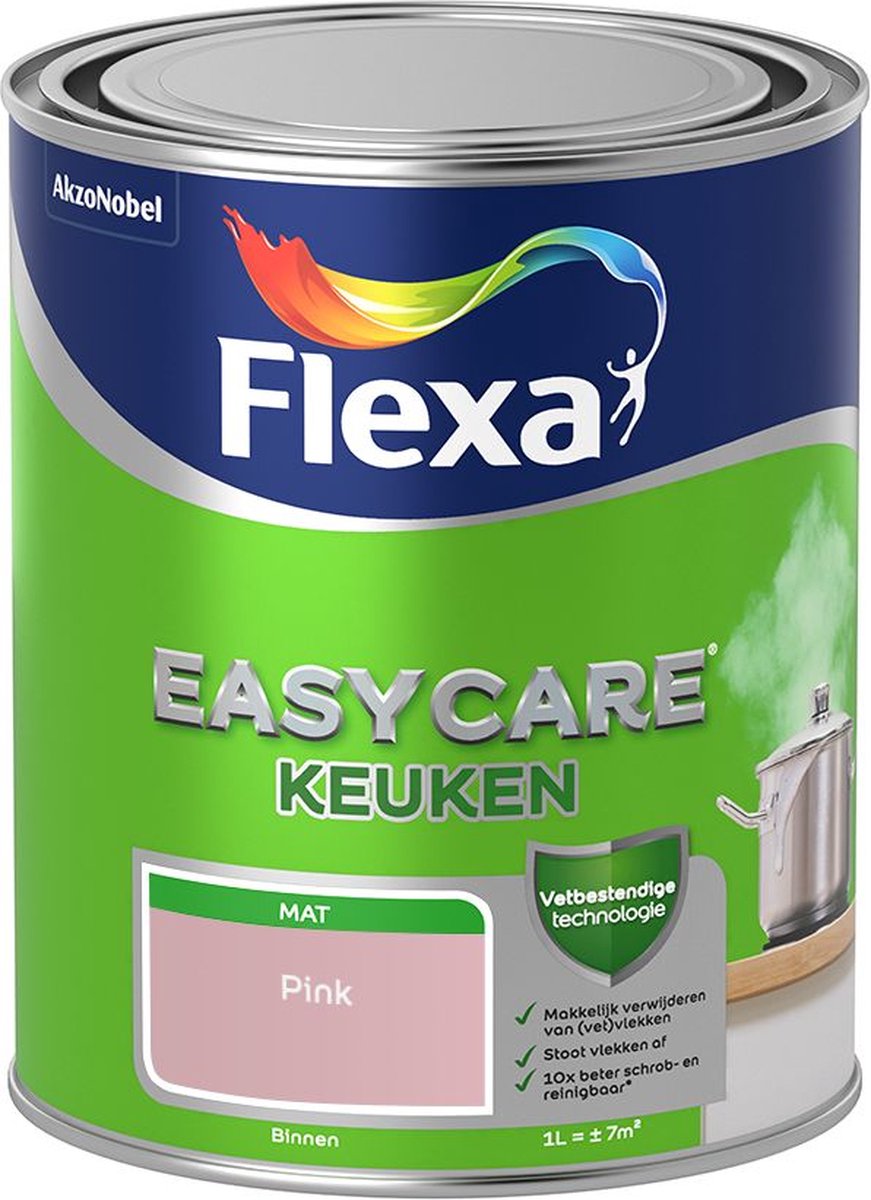Flexa | Easycare Muurverf Mat Keuken | Pink - Kleur van het jaar 2007 | 1L