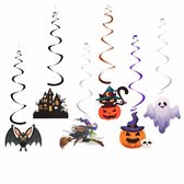 Halloween Slingers Halloween Decoratie Swirls Versiering Plafond Decoratie Feest Versiering Zwarte Slingers - 6 Stuks