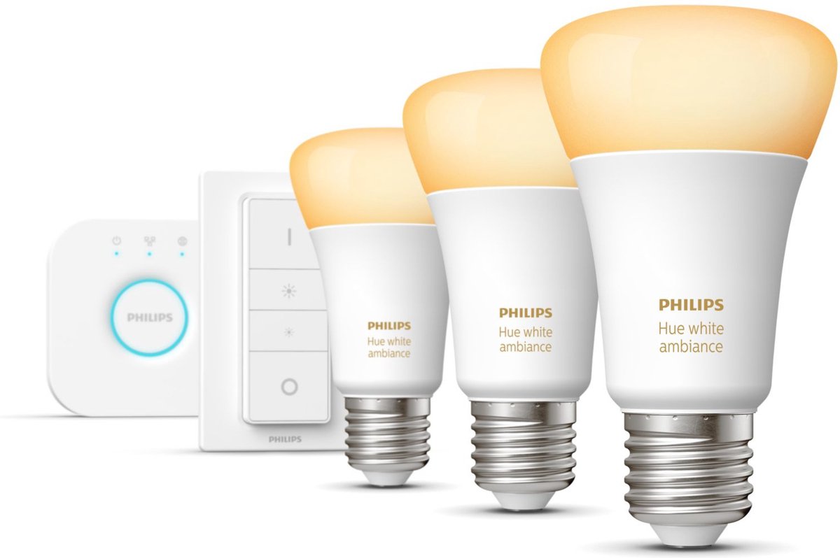 Philips Hue White Ambiance Wellness Lampe de table LED avec télécommande  Blanc chaud à froid