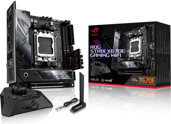 Moederbord – ASUS ROG STRIX X670E-I GAMING WIFI – Mini-ITX – Socket AM5 – AMD X670 – DDR5 – ROG High Definition Audio ALC4050 – 2.5 Gbps LAN