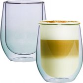 Groene Dubbelwandige Koffieglazen - Dubbelwandige Theeglazen - Cappuccino Glazen - 300ML - Set Van 2