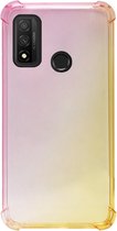 ADEL Siliconen Back Cover Softcase Hoesje Geschikt voor Huawei P Smart 2020 - Kleurovergang Roze Geel