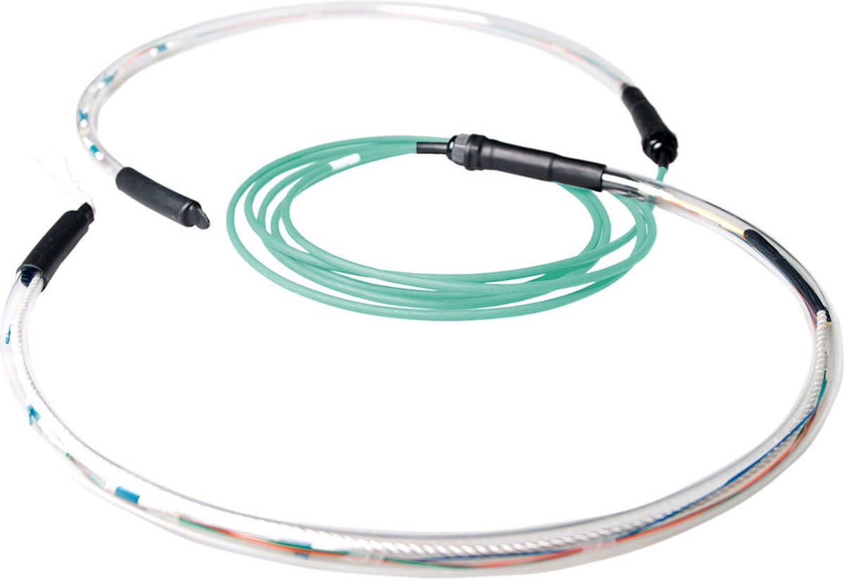 ACT RL4216 Prefab Glasvezel Kabel Multimode OM3 8-voudig LC Connectoren - 160 meter