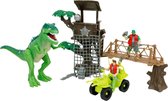 Ensemble de jeu Dinosaurus -Avec lumière et son-Ensemble complet comprenant un dinosaure, des poupées et des armes