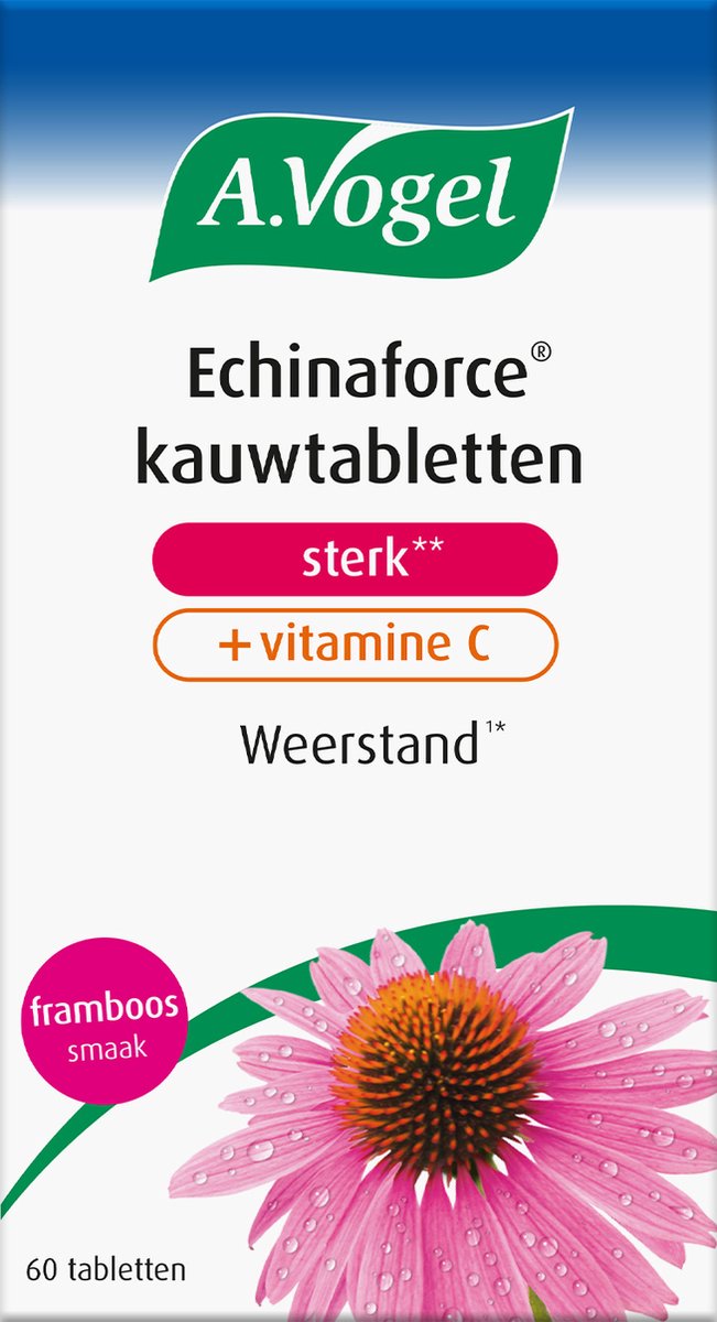 Goedkoopste A.Vogel Echinaforce sterk vitamine C kauwtablet - Ondersteunt de weerstand - 60 st