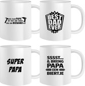 4 Mokken voor de liefste Papa | Vaderdag |  Mok | Koffie | Thee | Cadeau | Kado | Grappig