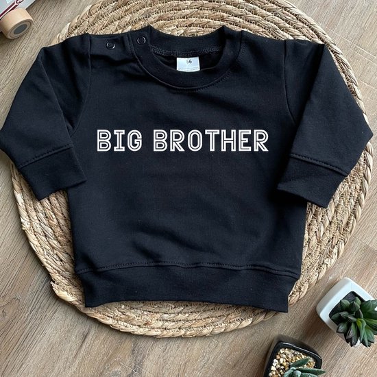 Sweater voor kind - Big Brother - Zwart - Maat 86 - Geboorte - Baby - Aankondiging - Familieuitbreiding - Cadeau - Ik word grote broer