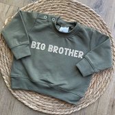 Sweater voor kind - Big Brother - Groen - Maat 98 - Geboorte - Baby - Aankondiging - Familieuitbreiding - Cadeau - Ik word grote broer